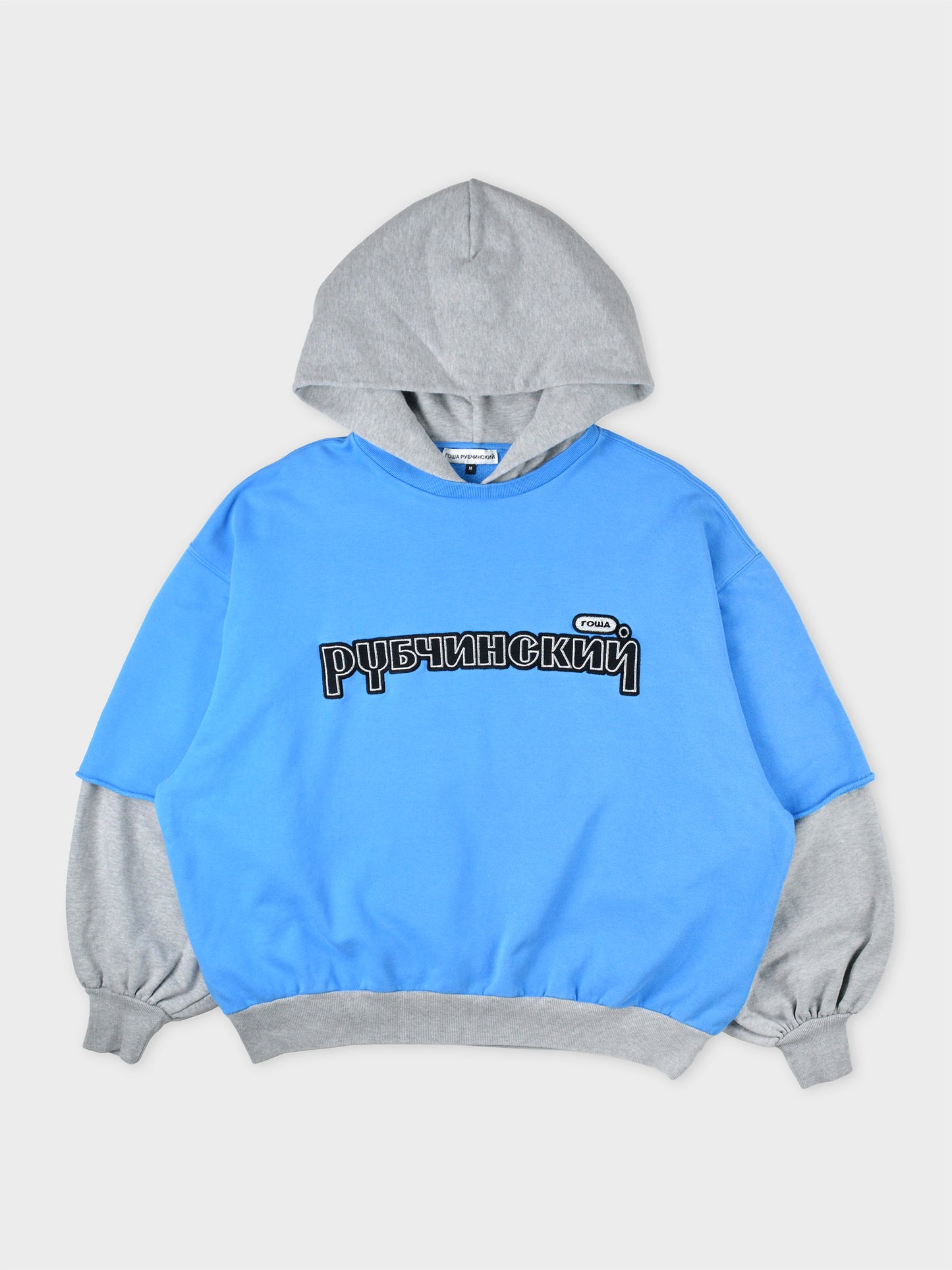 Gosha Rubchinskiy - S/S 2018 - combo hoodie (blue) - size M