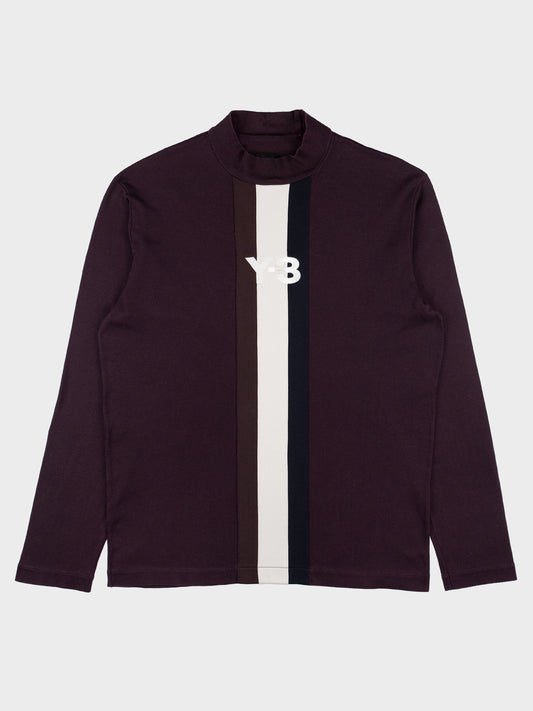 Y-3 - A/W 2003 - men's embroidered long-sleeve t-shirt (burgundy) - size S