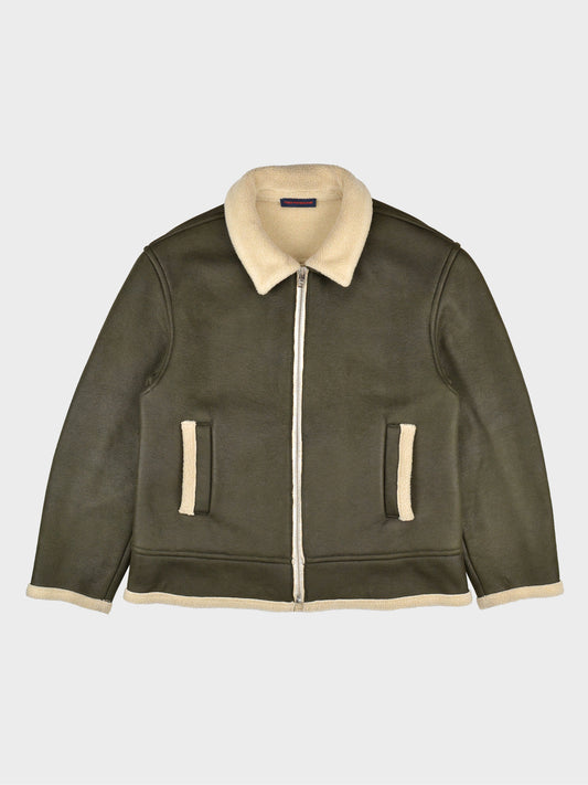 Gosha Rubchinskiy - A/W 2015 - faux leather shearling jacket (green) - size S