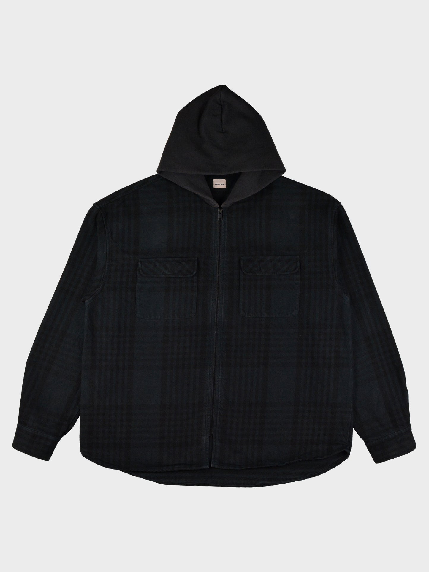 YEEZY - 2017 - Yeezy Supply oversized flannel overshirt with hood - size L