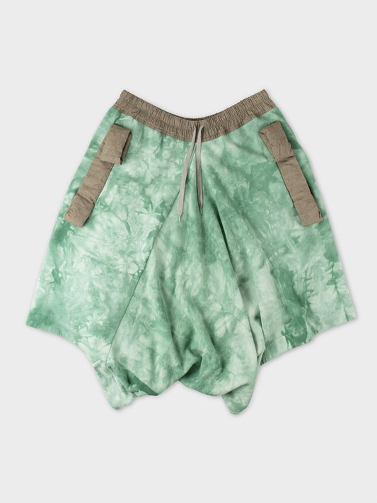 Bernhard Willhelm - S/S 2023 - oversized tie-dye shorts (green) - size M