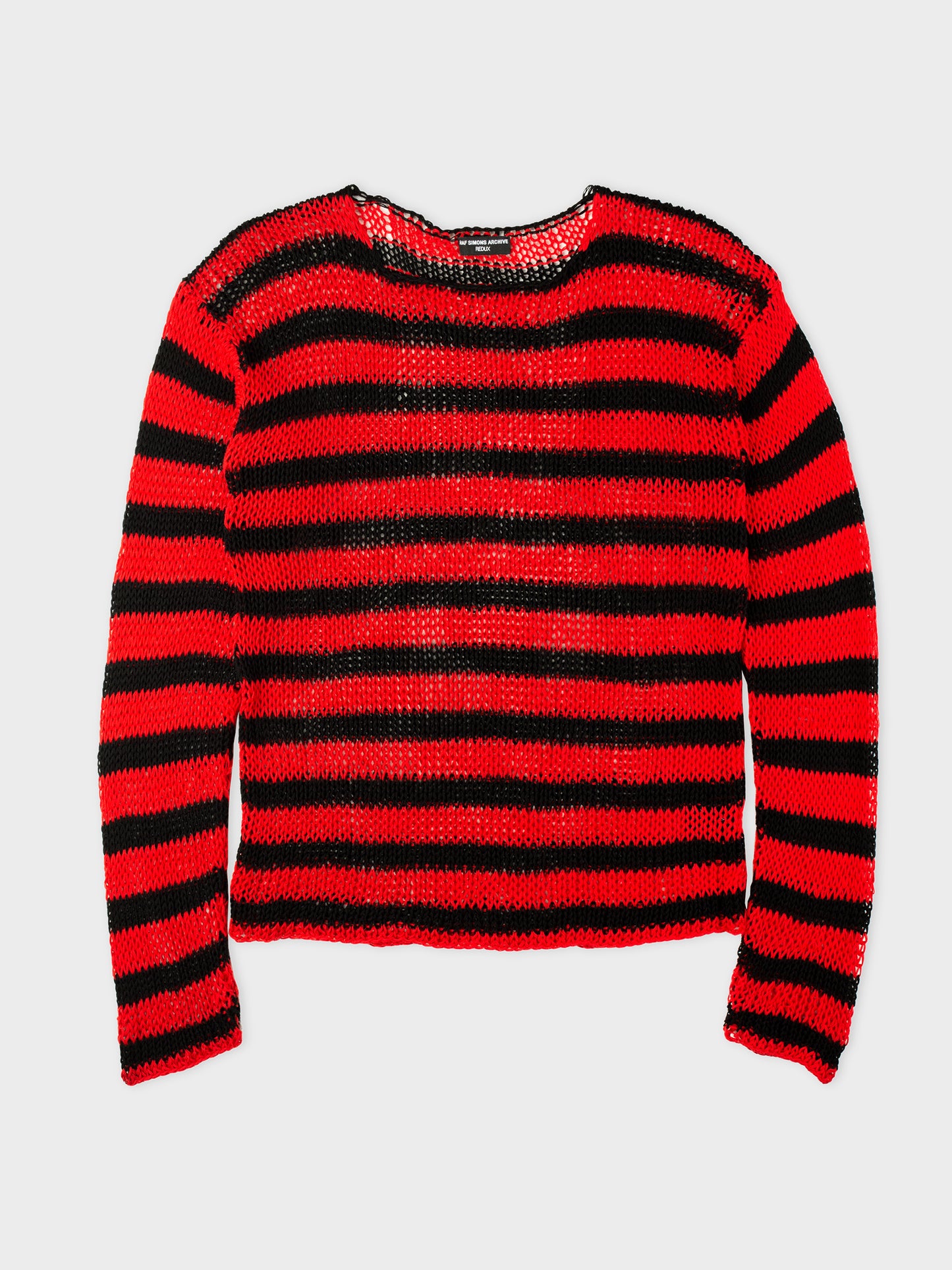 Raf Simons Archive Redux (2021) - AW97 Striped Open Knit Cotton Sweater - size M