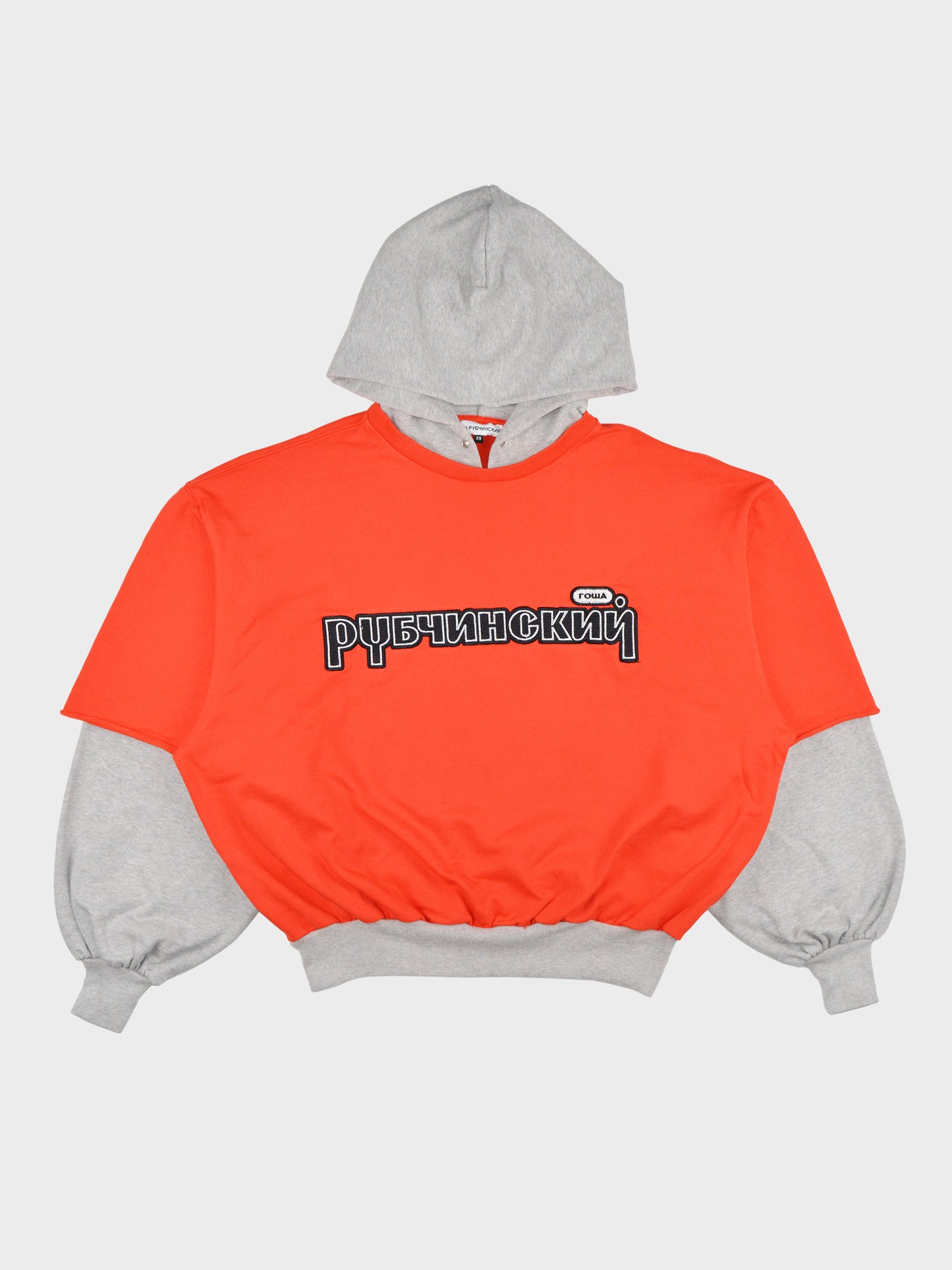 Gosha Rubchinskiy - S/S 2018 - combo hoodie (red) - size XS