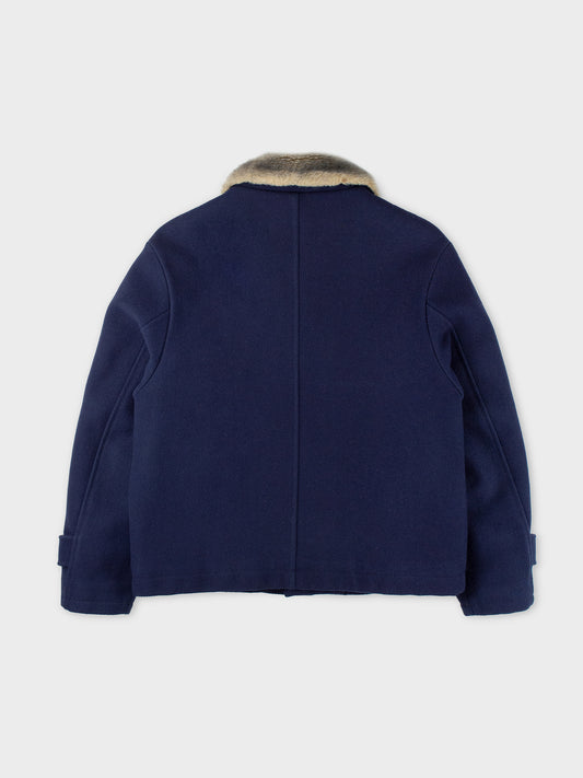 Gosha Rubchinskiy - A/W 2015 - short wool jacket with faux fur collar - size S