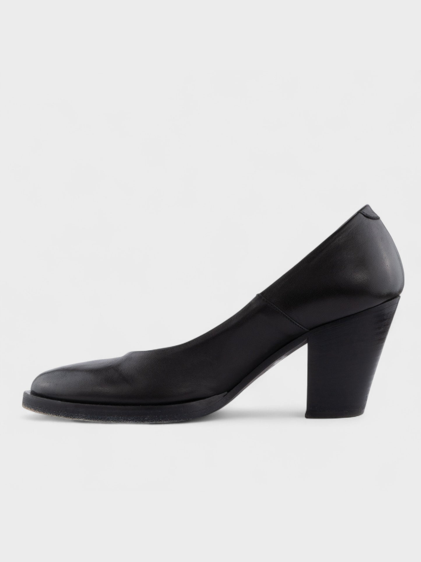 A.F.Vandevorst - round toe low heel pumps (black/black) - size 37 (75mm heel)