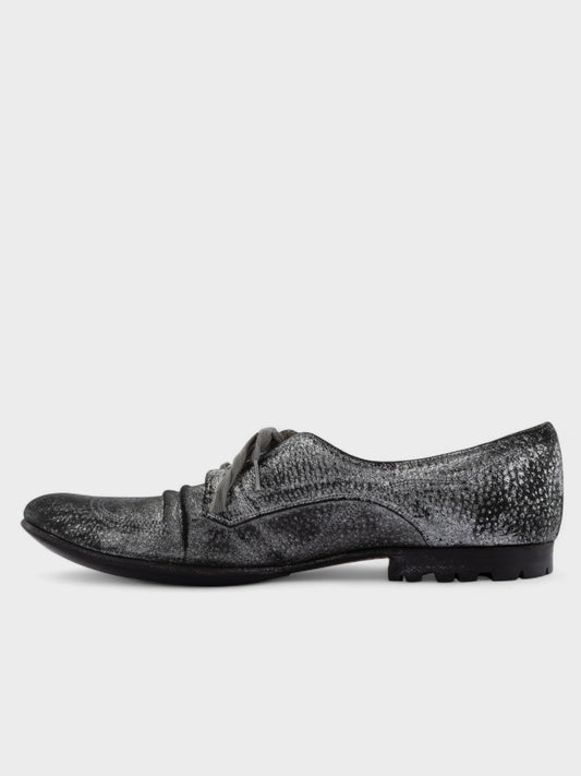 Yohji Yamamoto X Hiromu Takahara - metallic leather derbies - size 5