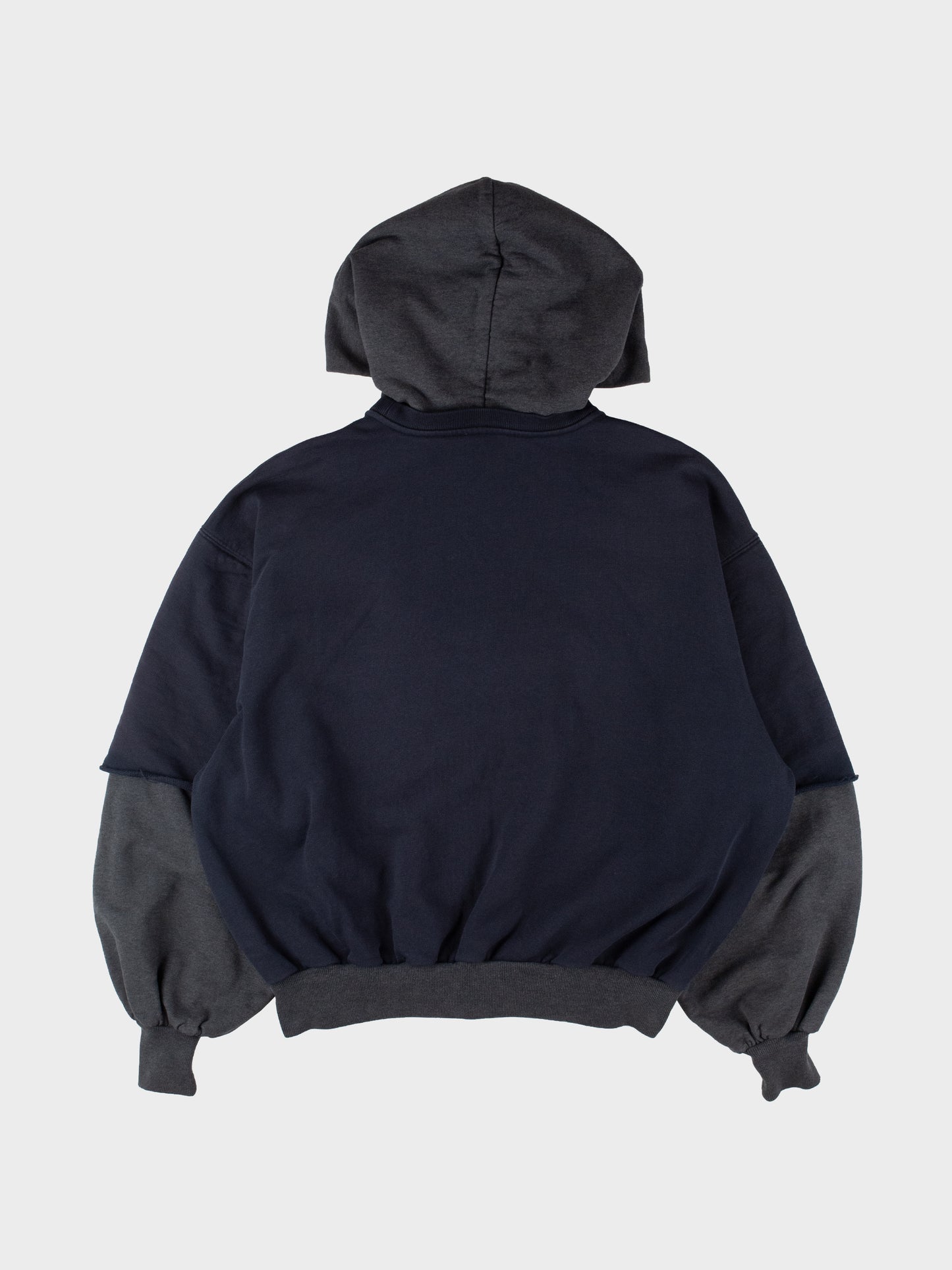 Gosha Rubchinskiy - S/S 2018 - combo hoodie (navy) - size XS