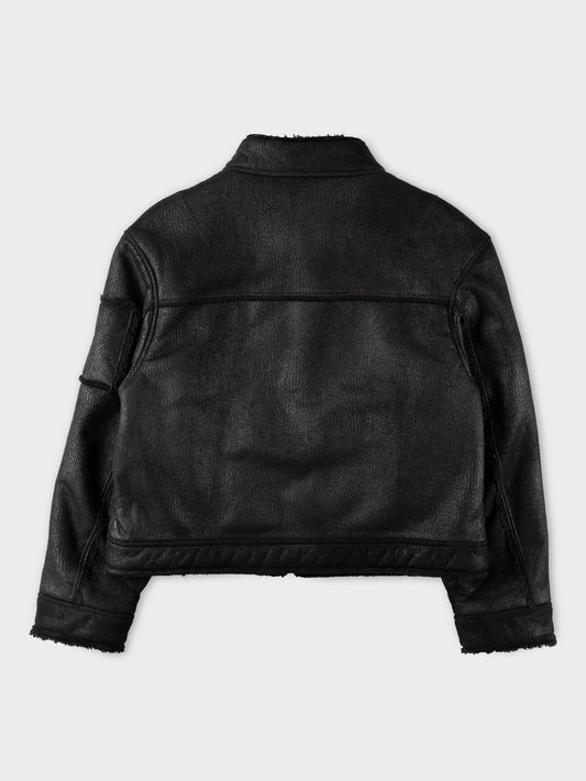 Gosha Rubchinskiy - A/W 2016 - faux leather shearling jacket (black) - size M