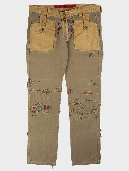Le Jean De Marithé + François Girbaud - "zombie" destroyed cargo pants - size 48