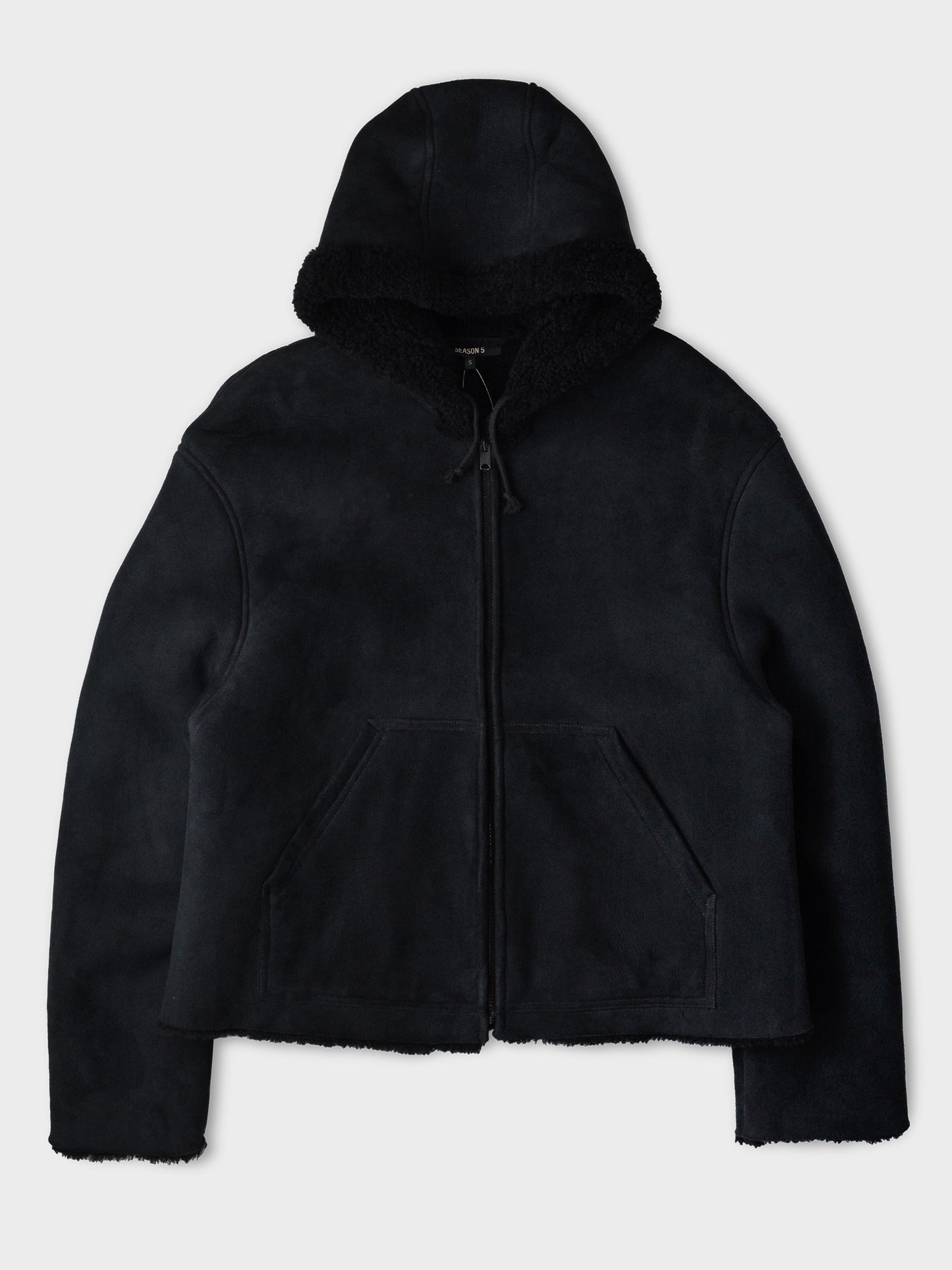 YEEZY Season 5 (2017) - hooded shearling jacket (Ink) - size S