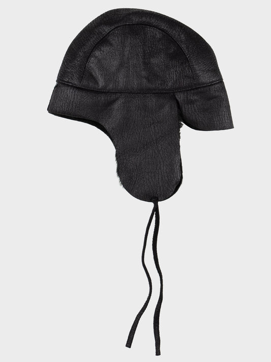 Gosha Rubchinskiy - A/W 2016 - faux leather chapka hat (black) - size M