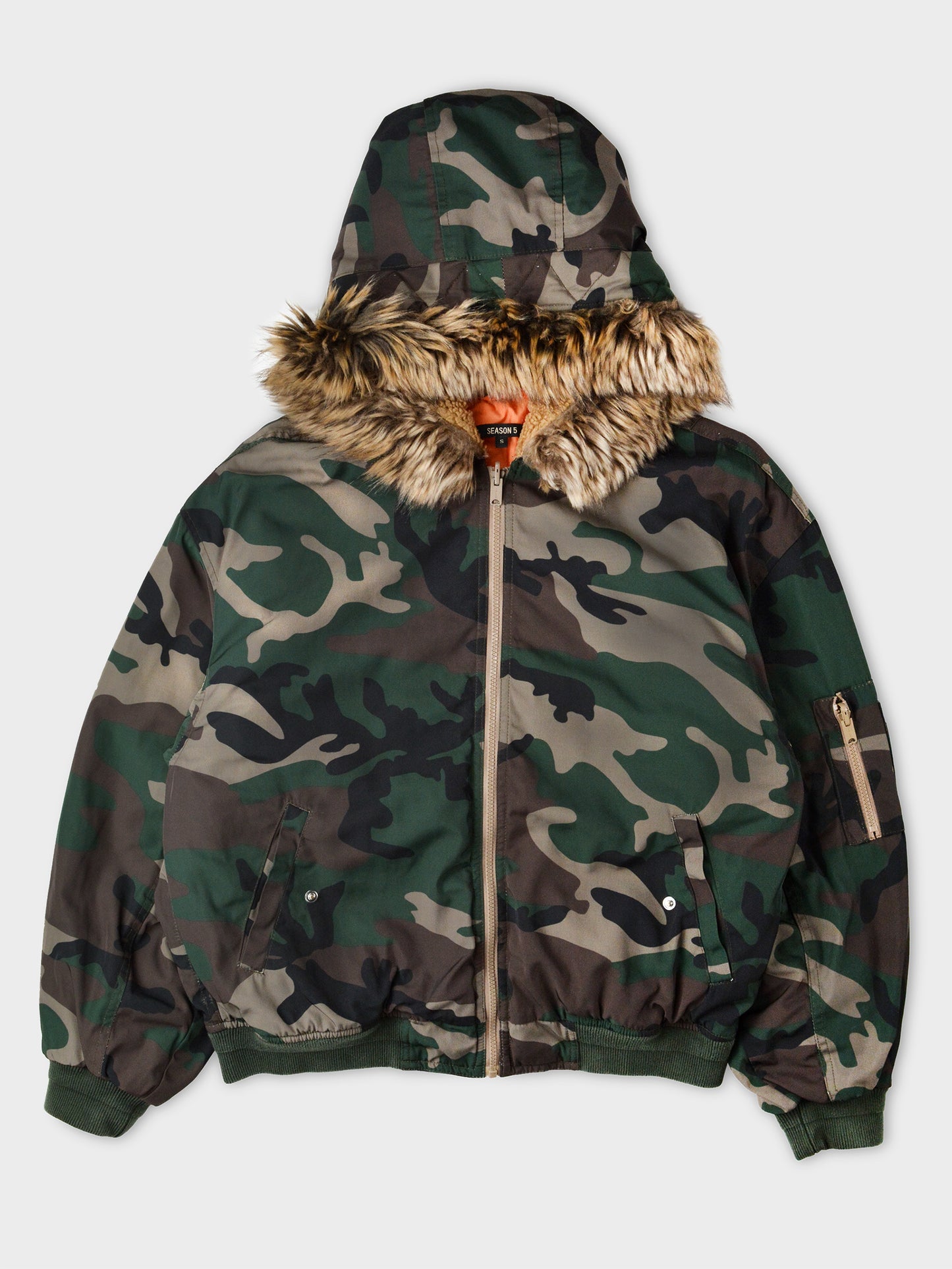 YEEZY Season 5 (2017) - camo hooded bomber jacket - size S