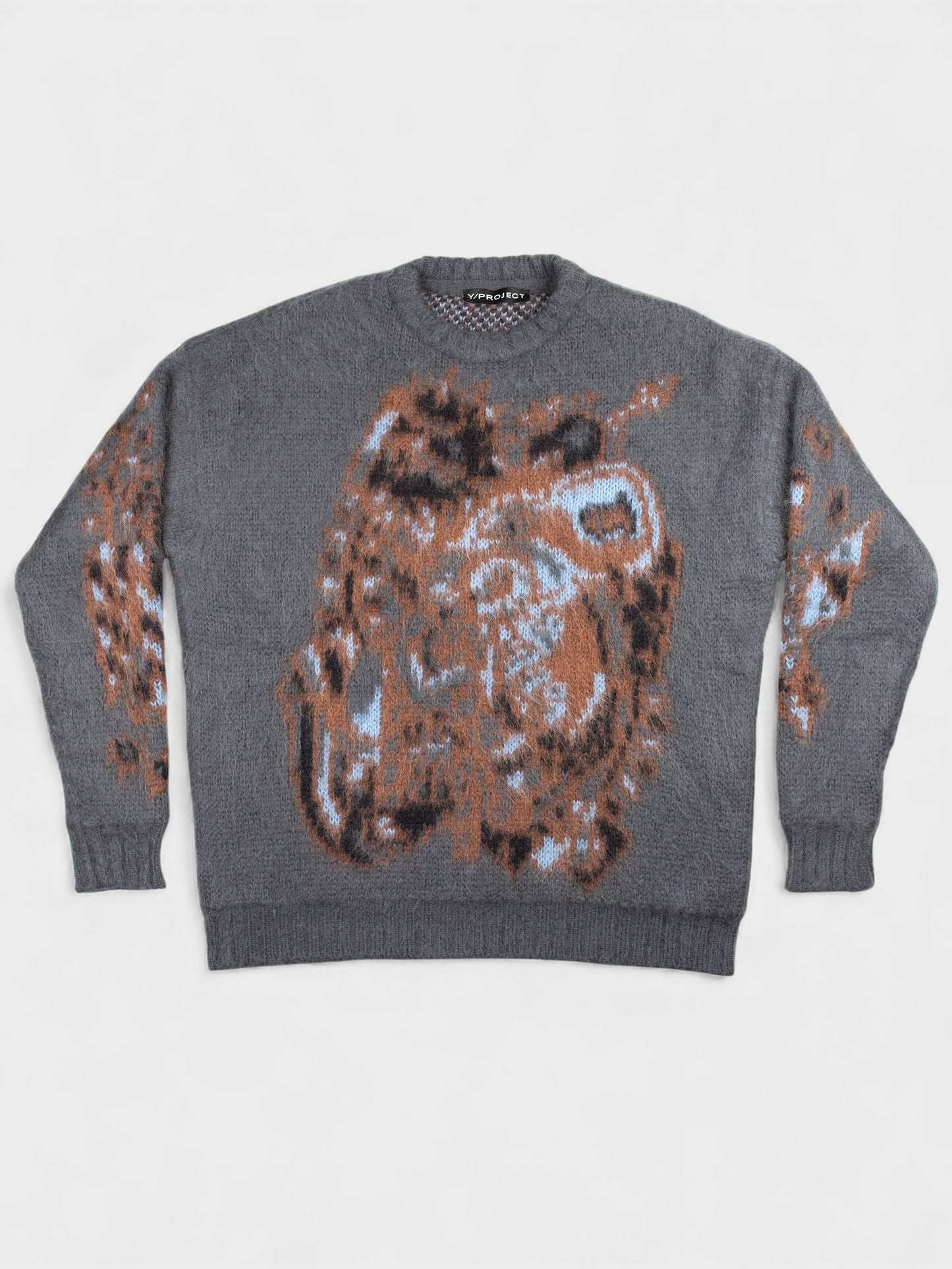 Y/Project - A/W 2019 - (sample) oversized jacquard mohair knit sweater (grey) - size XS