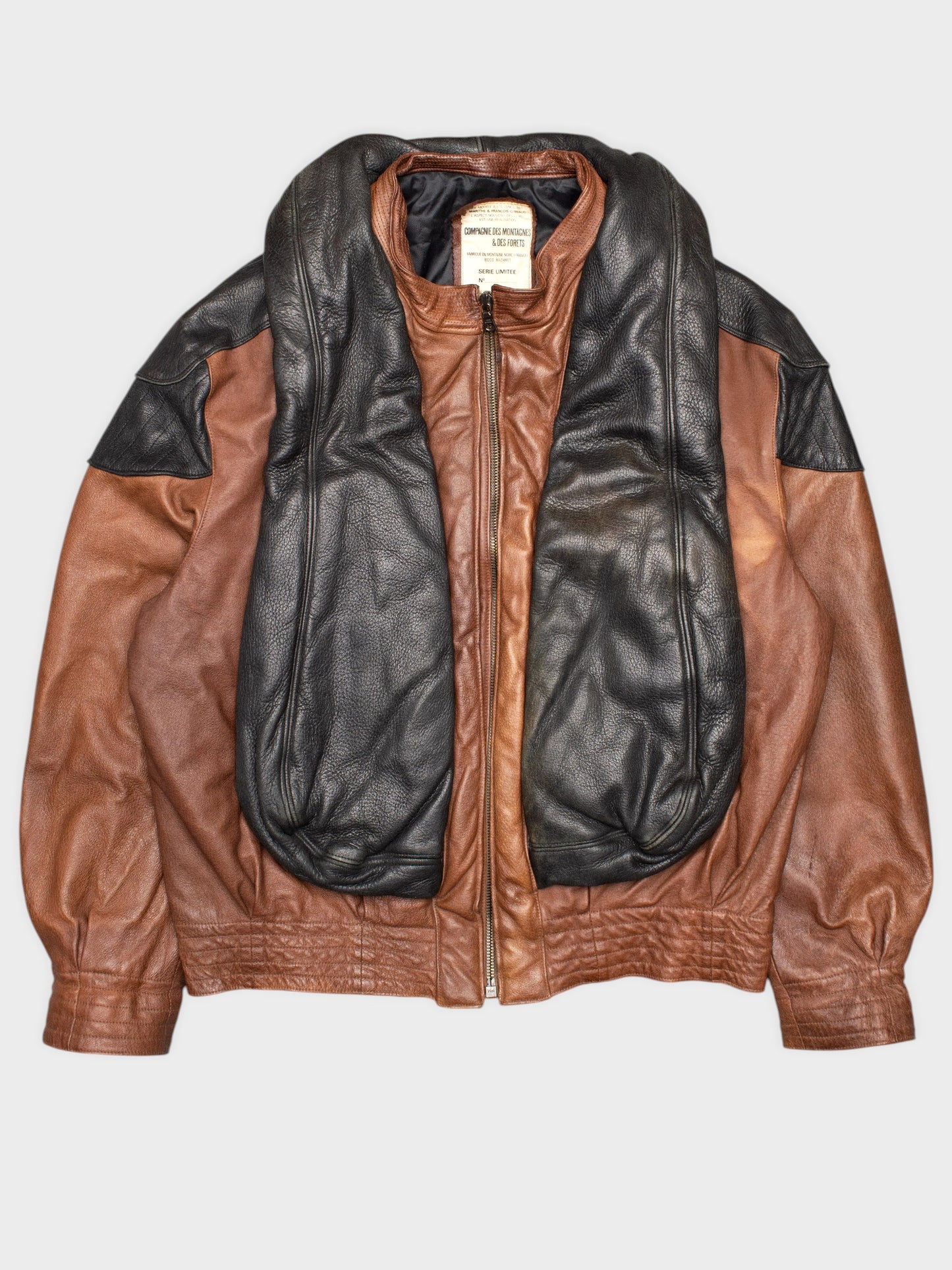 Marithé & François Girbaud - 1980s - life preserver leather jacket - size L
