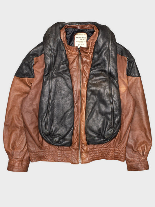 Marithé & François Girbaud - 1980s - life preserver leather jacket - size L