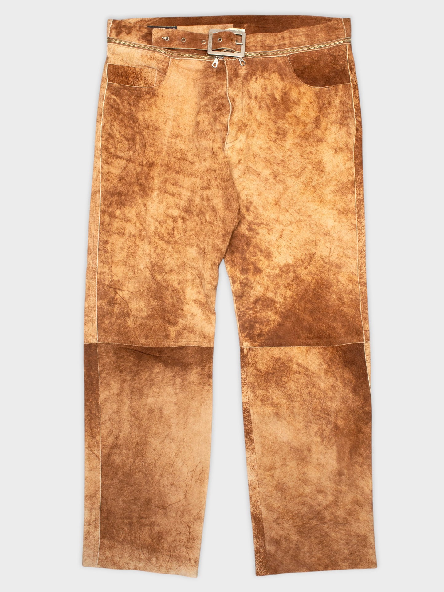 JPG.Jean's - (vintage) - men's belted cowhide leather pants - size 54