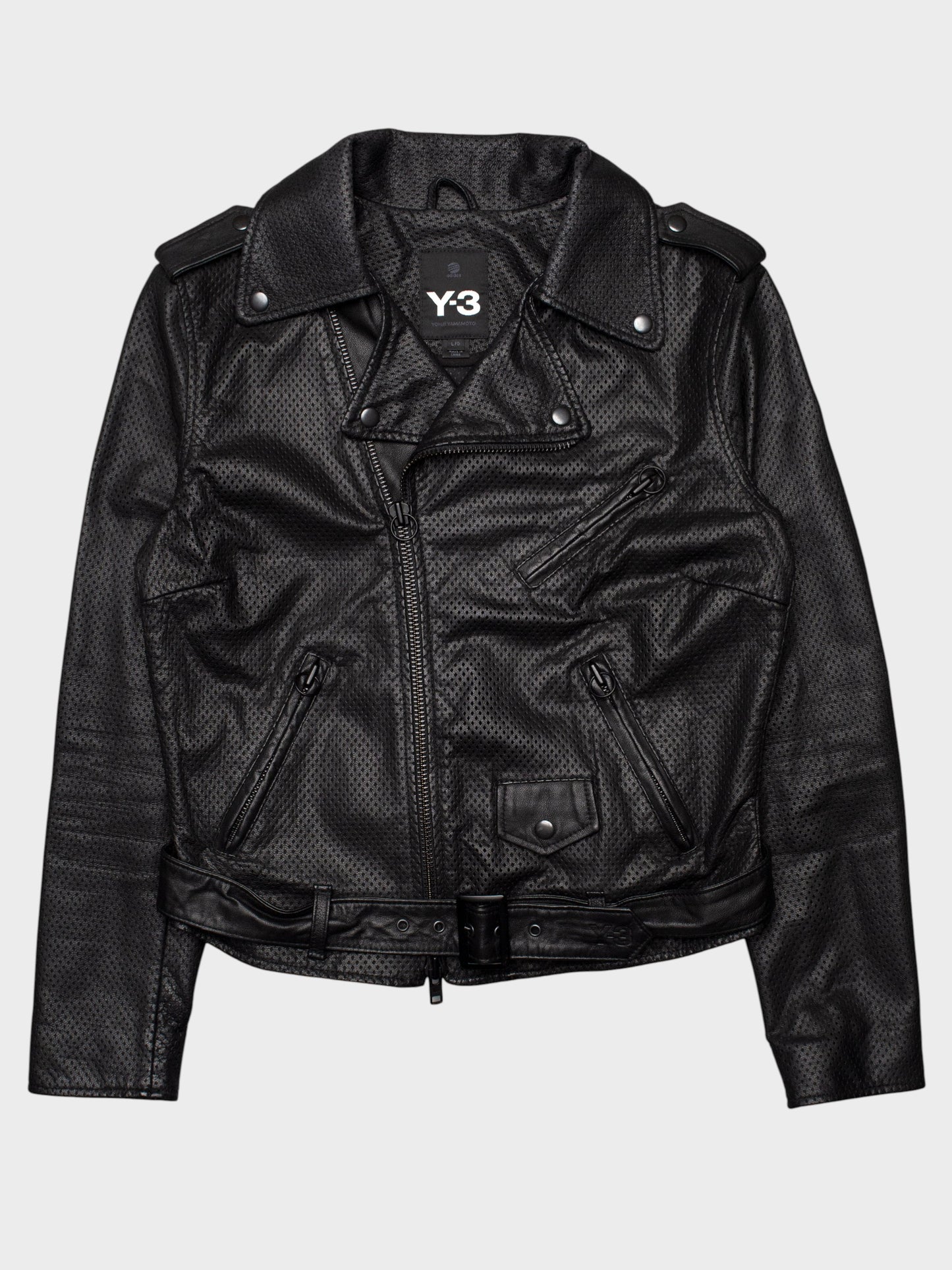 Y-3 - A/W 2013 - women's perforated leather biker jacket - size L