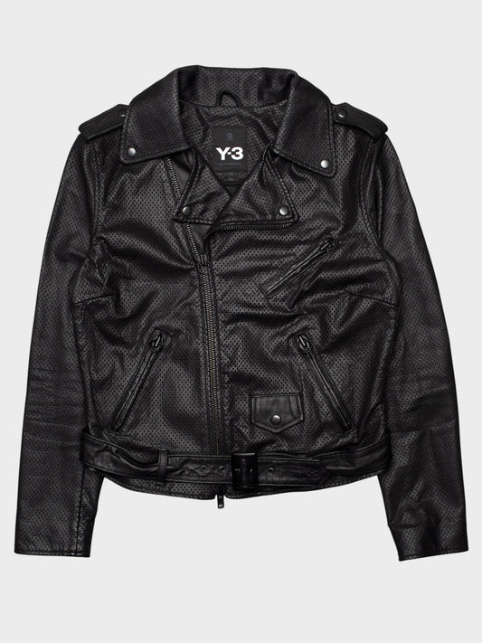 Y-3 - A/W 2013 - women's perforated leather biker jacket - size L