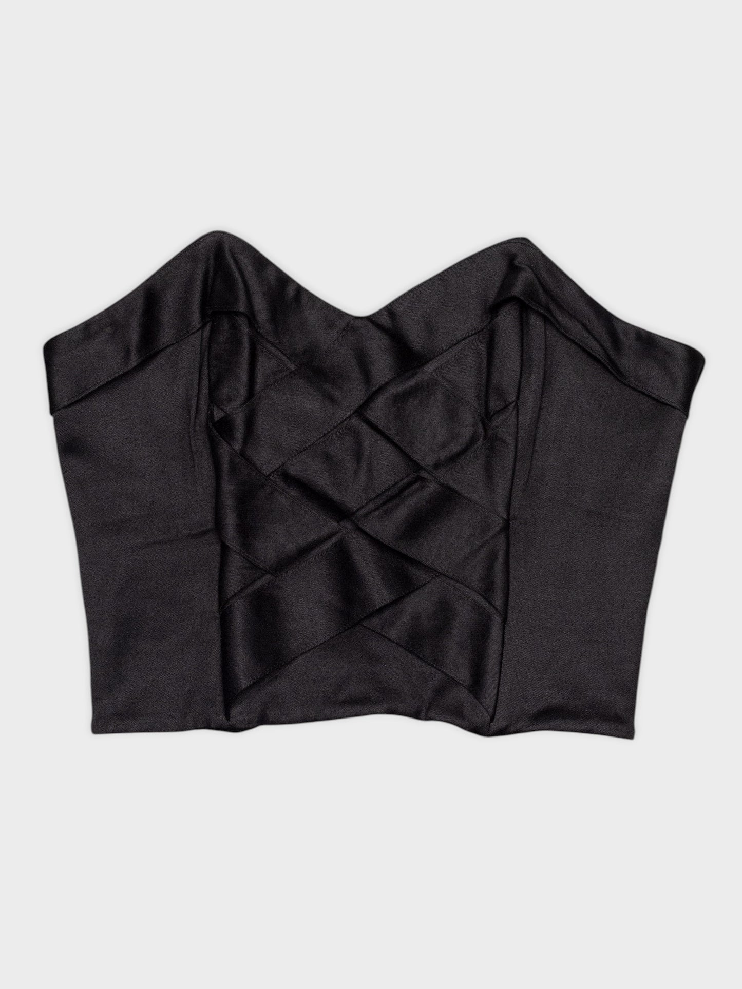 Katharine Hamnett London - 1992 - satin woven bustier - size L