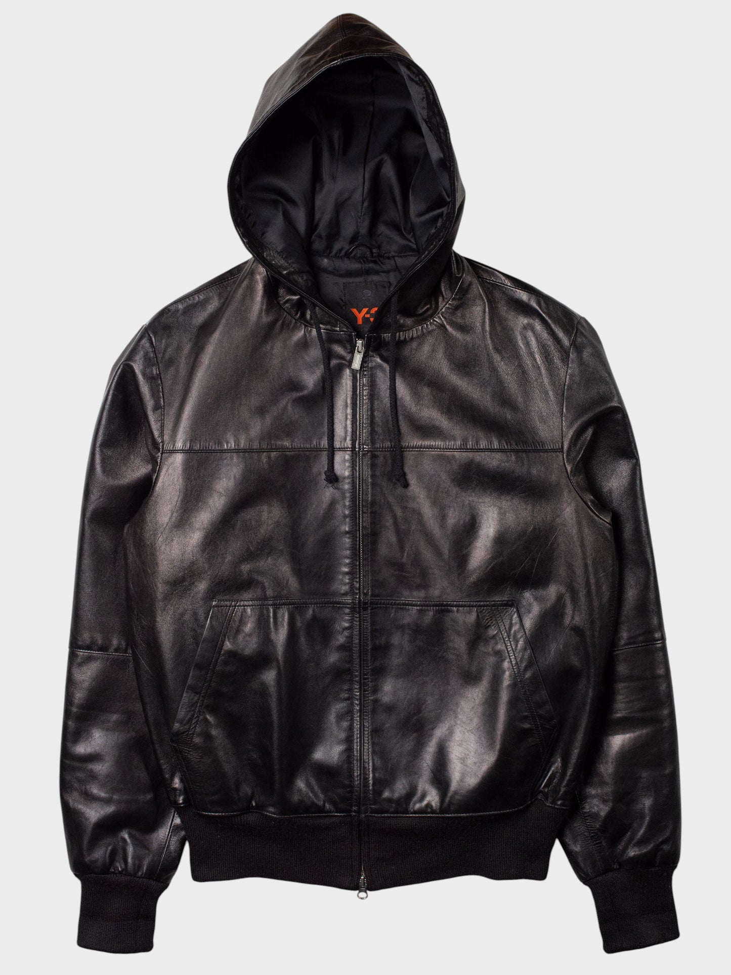 Y-3 - A/W 2005 - leather hooded bomber jacket - men's size M
