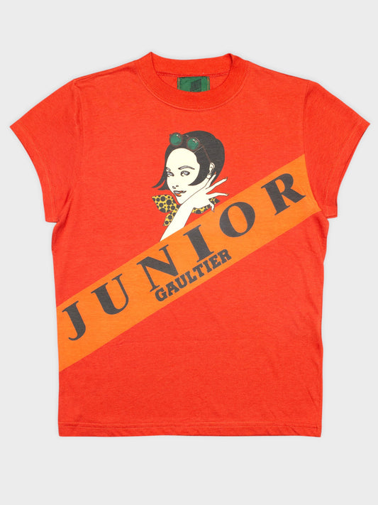 Junior Gaultier - (vintage) - women's graphic t-shirt (red) - size L