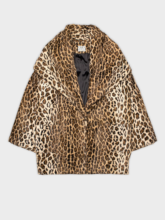 OMO Norma Kamali - (vintage) - leopard faux fur coat