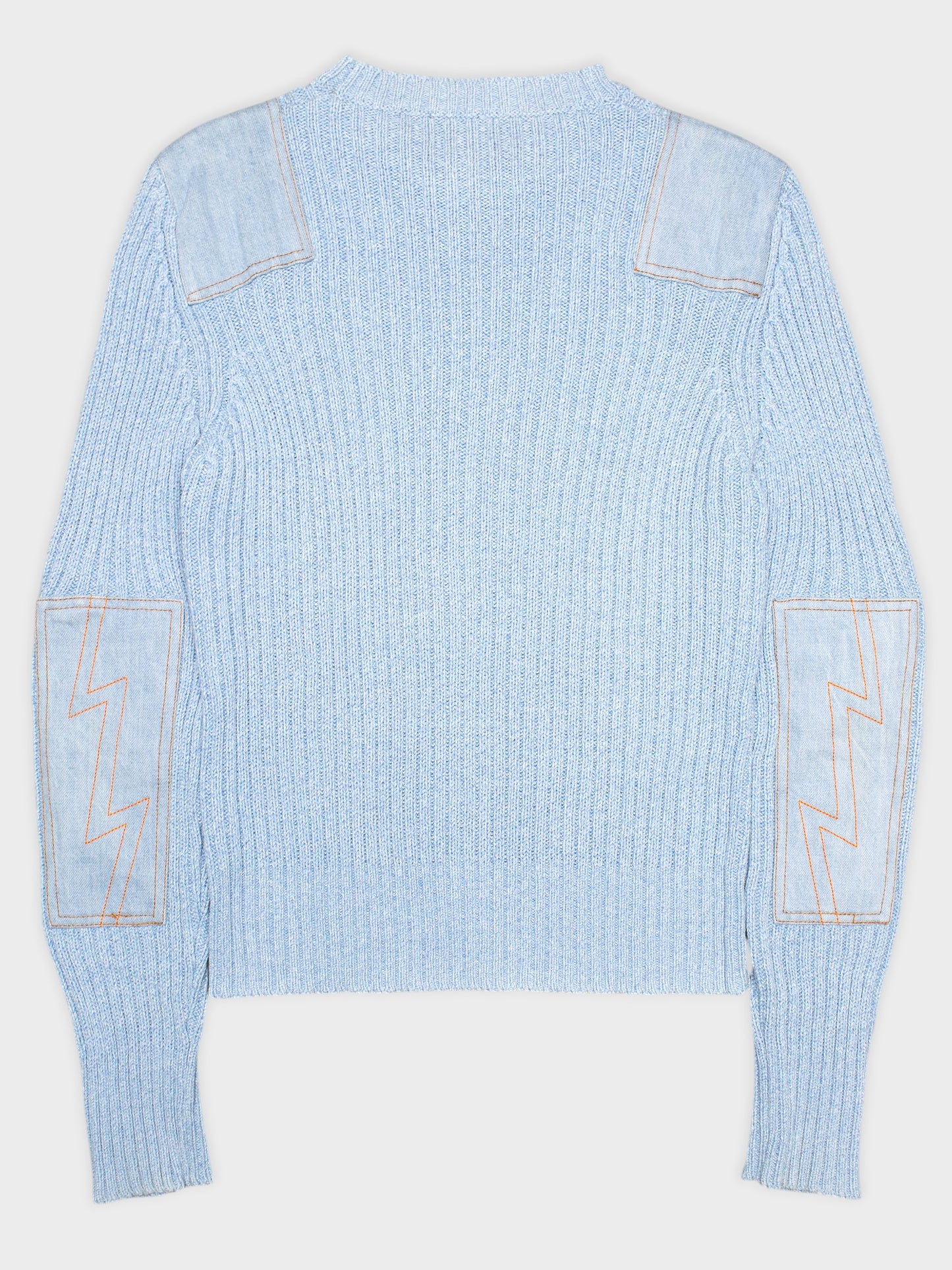 Wild & Lethal Jeans - (vintage) - baby blue cotton military sweater - men's size S