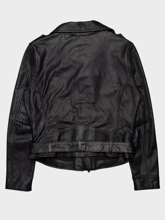 Y-3 - A/W 2013 - women's perforated leather biker jacket - size L