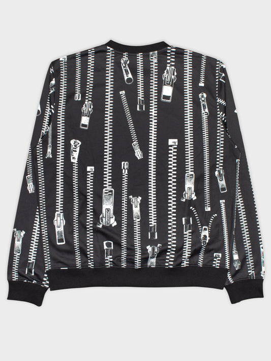 Moschino - S/S 2020 - trompe l'oeil zippers crewneck - men's size 52