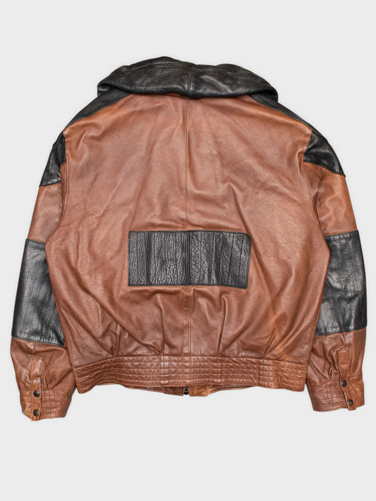 Marithé & François Girbaud - 1980s - life preserver leather jacket - size L