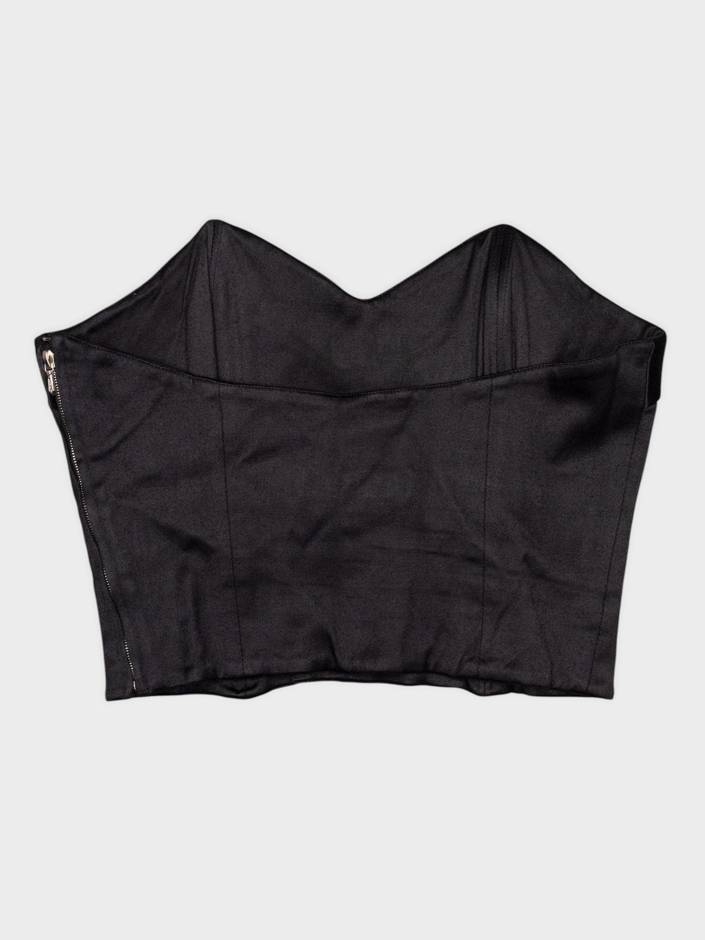 Katharine Hamnett London - 1992 - satin woven bustier - size L