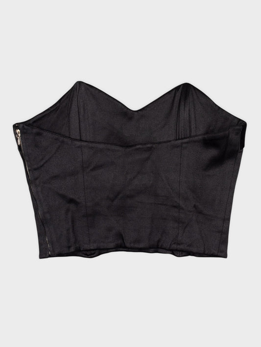 Katharine Hamnett London - 1992 - satin woven bustier - size L
