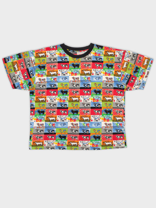 Moschino Jeans - 1990's - men's cows print t-shirt