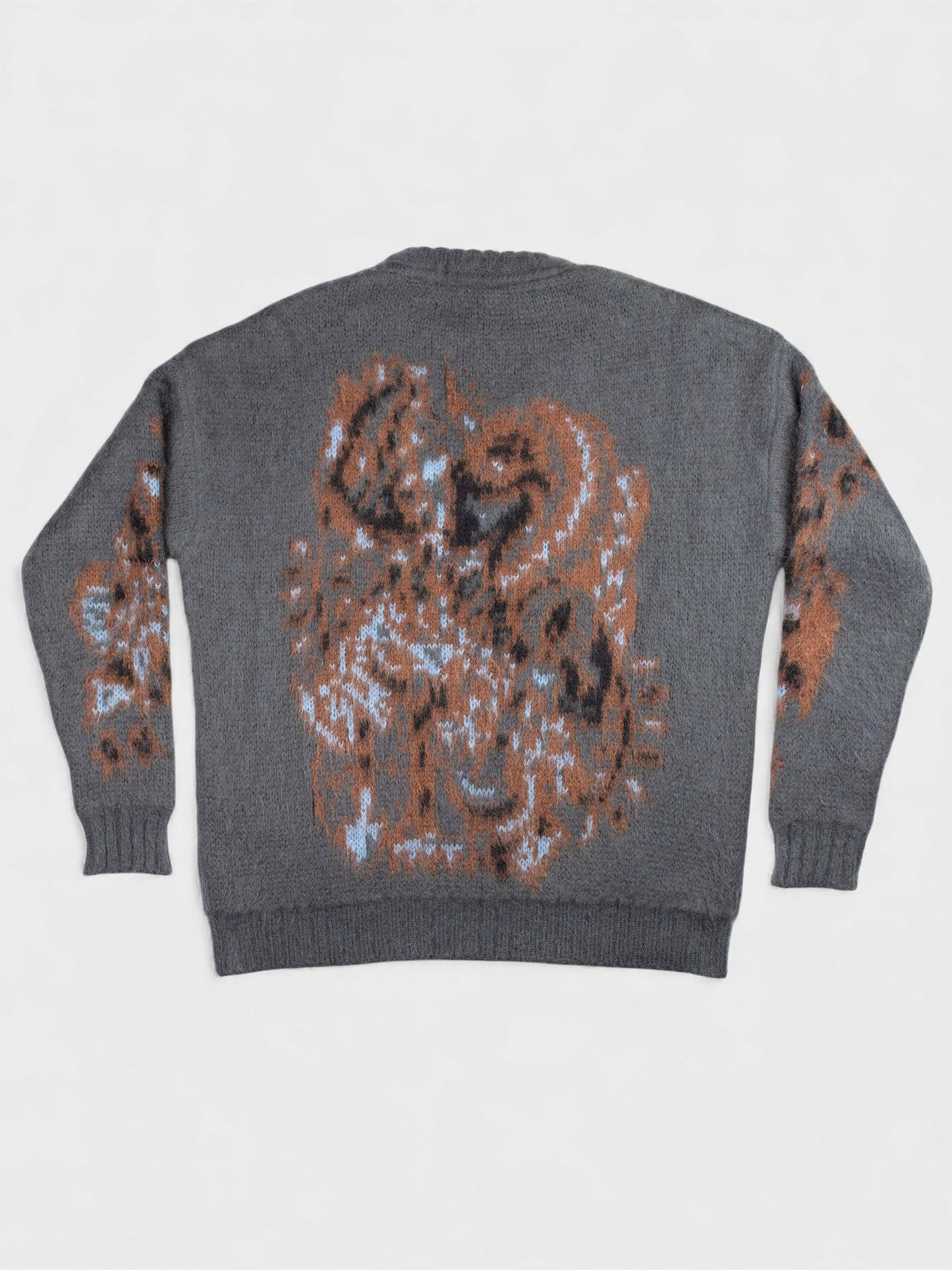 Y/Project - A/W 2019 - (sample) oversized jacquard mohair knit sweater (grey) - size XS