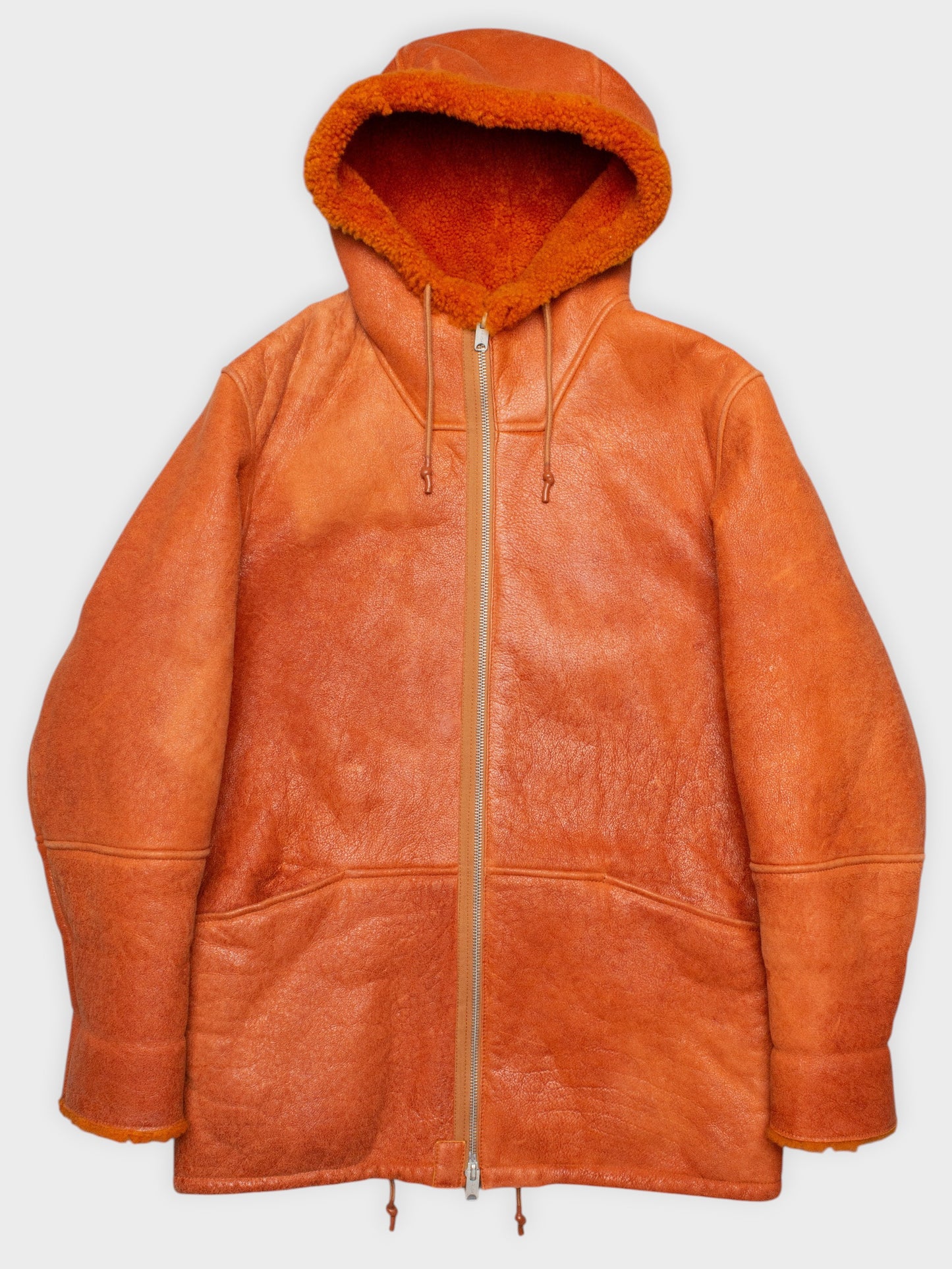 YEEZY Season 3 (2016) - Rust hooded shearling coat - men's size L