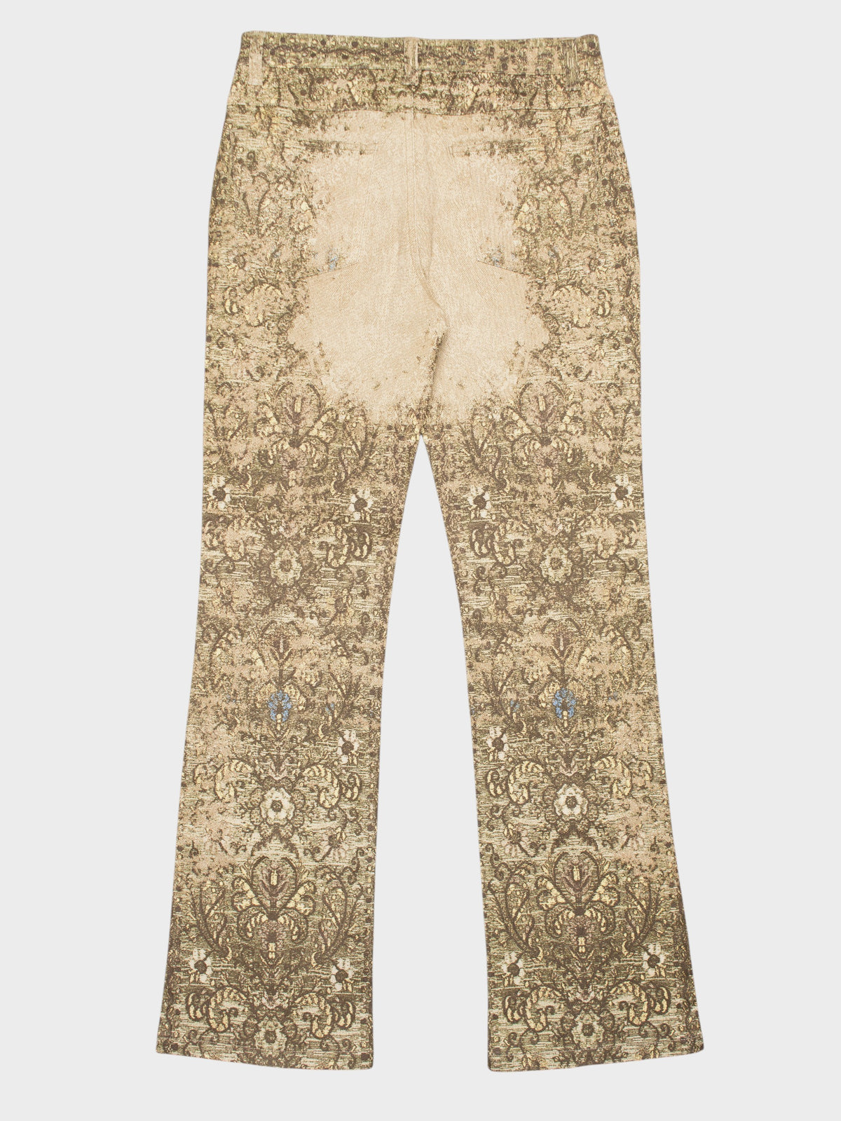 Roberto Cavalli - A/W 2002 - baroque tapestry print flared jeans - women's size S