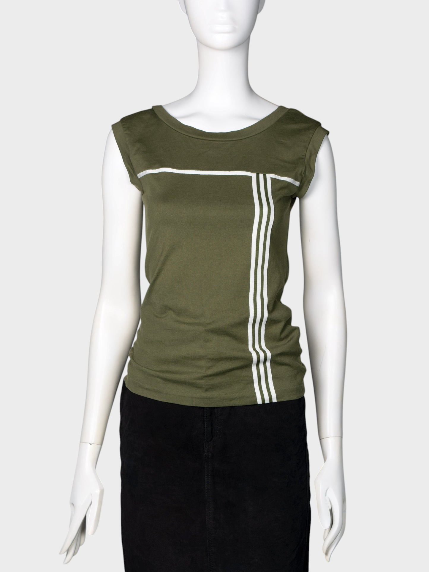 Y-3 - S/S 2003 - women's three stripes tank top (green) - size S
